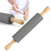 Silikoninis kočėlas su medinėmis rankenomis, besisukantis, 38 cm