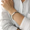Laikrodis Silverly moteriška 925 sidabro masyvi, stora, lygi, apvali vamzdelio apyrankė, 20 centimetrų, sidabras, be brangakmenių