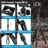 Sirui am-5c anglies pluošto kelioninis trikojis, 140 cm kompaktiškas lengvas anglies pluošto trikojis su 360° panoraminiu rutuliniu galvu, skirtas dslr, greito atleidimo plokštelė, nuimama centrinė kolona, keliamoji galia iki 10 kg
