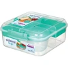 Sistema Bento Box To Go pietų dėžutė su skyreliais, 1.25 L pietų dėžutė su jogurto/vaisių indeliu, vaikams ir suaugusiems, be Bpa, mėtų žalsva [21685-8t], mėtų žalia