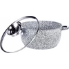 Šiuolaikinis aliuminio apvalus puodas 24cm Granitas Marmuras 4.5l Masterpan 2128