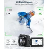 Skaitmeninis fotoaparatas 4k 48mp 16x priartinimas su 32gb kortele Kompaktiškas fotoaparatas su 3 colių atlenkiamu ekranu Automatinis fokusavimas Blykstė Apsauga nuo drebėjimo Vlog kamera Asmenukės pradedantiesiems