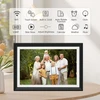 Skaitmeninis nuotraukų rėmelis su 32 gb, 10.1 colio wifi hd ips jutikliniu ekranu, nuotraukų ar vaizdo įrašų siuntimas per programėlę arba el. paštu, usb atmintinės / sd kortelės palaikymas atminties išplėtimui, automatinis pasukimas