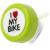 Skambutis 54 mm Plienas/plast. I Love My Bike - Žalias