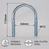 Skir'co (1 vnt.) cinkuotas apvalus u formos varžtas m12 x 64 mm vamzdžių jungties u formos varžtas m12 sriegis vamzdžiams