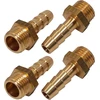 Skir'co (4 vnt.) žalvarinė jungtis su sriegiu ir spygliu 1/4 colio x 8 mm, žarnos adapteris, žarnos jungtis, Bsp sriegis