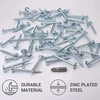 Skir'co (80 vnt.) Cinkuoti plieno 4.2x45mm sidabriniai medsraigčiai metaliniai varžtai Phillips modifikuota apykaklės galvutė savaime įsisriegiantys