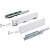 Slim Box stalinė stalčius 500mm, 126mm aukštis, baltas, push-to-open