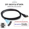 Slimsas 8i į 8x Sata 7pin kabelis, 0.5m