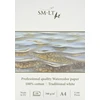 Sm.lt As-10(300)/pro Line A4 profesionalus akvarelinis bloknotas, 300 gsm, tradicinė balta spalva, 100% medvilnės popierius, 10 lapų