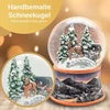 Sniego gaublys karieta virš tilto | nostalgiškas žiemos peizažas ochros spalvos pagrindu | su muzikos dėžute | purtomas kalėdinis dekoras | P: 10 cm A: 14 cm | 20258