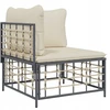 Sodo kampinė sofa iš ratano, antracito spalvos, 72x72x66 cm