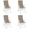 Sodo kėdės pagalvėlės, 4vnt., taupe, 120x50x3cm, audinys
