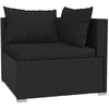Lauko baldų komplektas Sodo komplektas su pagalvėlėmis, 4 dalių, juodas, poliratanas