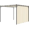 Sodo pavėsinė su šonine užuolaida, kreminės spalvos, 3x3x2,25m