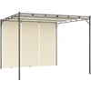 Sodo pavėsinė su šonine užuolaida, kreminės spalvos, 3x3x2,25m