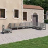 Lauko baldų komplektas Sodo poilsio baldų komplektas, 8 dalių, pilkas, pušies masyvas