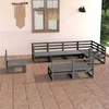 Lauko baldų komplektas Sodo poilsio baldų komplektas, 8 dalių, pilkas, pušies masyvas