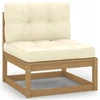 Lauko baldų komplektas Sodo sofa, vidurinė dalis, medaus rudos spalvos, 70x70x67 cm, kreminė pagalvėlė