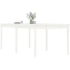 Sodo stalas, baltas, 203,5x100x76cm, pušies medienos masyvas