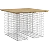 Sodo stalas, gabionų dizainas, 100x102x72 cm, impregnuota pušies mediena