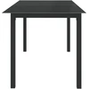 Sodo stalas, juodas, 150x90x74cm, aliuminis ir stiklas