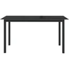Sodo stalas, juodas, 150x90x74cm, aliuminis ir stiklas