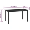 Sodo stalas, juodas, 150x90x74cm, aliuminis ir stiklas