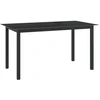 Sodo stalas, juodas, 150x90x74cm, aliuminis ir stiklas