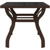 Sodo stalas, rudas ir juodas, 140x70x70cm, plienas ir stiklas