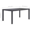 Sodo stalas, rudos sp., 150x90x72 cm, plastikas, rat. imit.