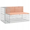 Sodo suoliukas su gabionu 122x71x65,5cm, iš tvirtos daglesijos medienos