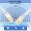 Soeybae lan kabelis 5 m cat 7 tinklo kabelis, cat 7 ethernet kabelis 10 gbps 600 mhz interneto patch kabelis, skirtas komutatoriui, maršrutizatoriui, modemui, patch panelei, kompiuteriui, plonas ir plokščias, baltas