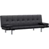 Fotelis Sofa lova su dviem pagalv., dirbtinė oda, reguliuoj., juoda