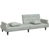 Fotelis Sofa-lova su porankiais, šviesiai pilkos spalvos, aksomas