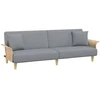 Fotelis Sofa-lova su porankiais, šviesiai pilkos spalvos, audinys