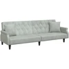 Fotelis Sofa-lova su porankiais, šviesiai pilkos spalvos, aksomas