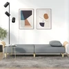 Fotelis Sofa-lova su porankiais, šviesiai pilkos spalvos, audinys