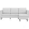 Fotelis Sofa, trivietė, dirbtinė oda, balta
