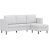 Fotelis Sofa, trivietė, dirbtinė oda, balta