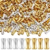 Sofplate 1 dėžutė, 400 vienetų, 2 spalvų bambuko lazdelės karoliukai, metaliniai vamzdelio karoliukai, 9 mm aukso spalvos smulkūs kaulo jungties lydinio sidabro bambuko tarpikliai, laisvi karoliukai papuošalų gamybai, pakabukai apyrankėms, kaklo papuošala