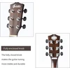 Soldin 40 colių akustinė gitara, aukščiausios kokybės eglės viršutinė dalis, cutway acustica guitarra rinkinys su dėklu, gitaros stovu, derintuvu, dirželiu, kapodasteriu, stygomis, valymo šluoste ir kirtikliais (natūrali)