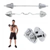 Solidūs chromuoti hanteliai tiesus ir lenktas štangos rinkinys lagamine 55 kg