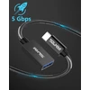 Solmimi usb c į a 3.0 adapteris nešiojamam kompiuteriui, planšetiniam kompiuteriui, mobiliajam telefonui su type-c prievadu, otg type c kabelis, suderinamas su klaviatūra, pele, atminties kortele ir kitais usb įrenginiais - 1.2 m