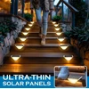 Solpex saulės laiptų šviestuvai, atsparūs vandeniui, 24 led saulės laiptų šviestuvai, lauko saulės šviestuvai terasai, laiptams, pakopoms, tvorai, verandai, latakui, takui (6 vnt., šilta balta, balta)