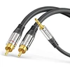 Sonero S-ac600-075 Premium audio adapterio kabelis 7.50 m 3.5 mm lizdas į 2x Rca kištukas paauksuoti kontaktai juodas