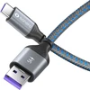 Sonero® usb-c į usb-a įkrovimo laidas, mobiliojo telefono įkrovimo laidas, greito įkrovimo laidas usb c, usb kabelis type c, usb 2.0, 5v/5a, pilka/mėlyna, 1,00 m
