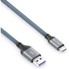 Sonero® usb-c į usb-a įkrovimo laidas, mobiliojo telefono įkrovimo laidas, greito įkrovimo laidas usb c, usb kabelis type c, usb 2.0, 5v/5a, pilka/mėlyna, 1,00 m