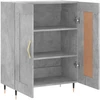 Šoninė spintelė, betono pilka, 69,5x34x90cm, apdirbta mediena