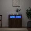 Šoninė spintelė su LED apšvietimu, ruda ąžuolo, 80x35x75cm